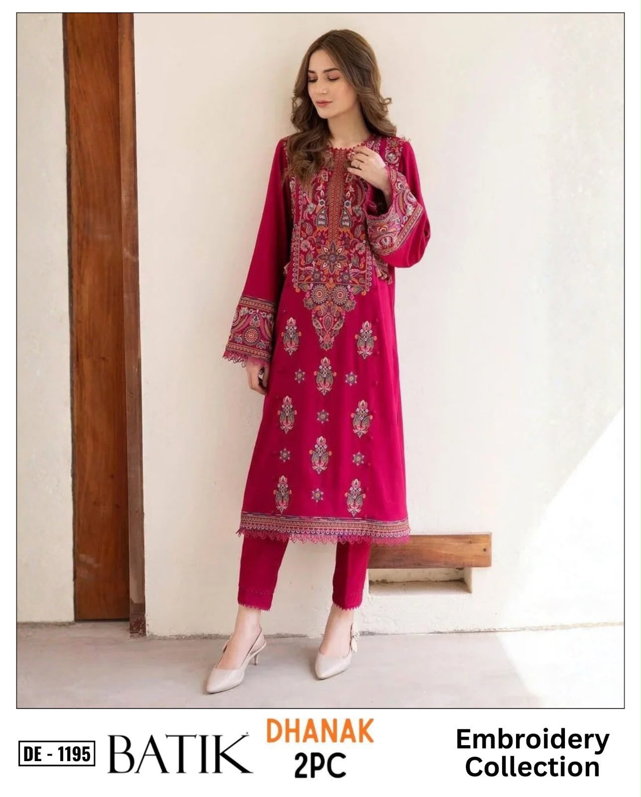 Dhanak embroidered luxury unstitched 2pc suit